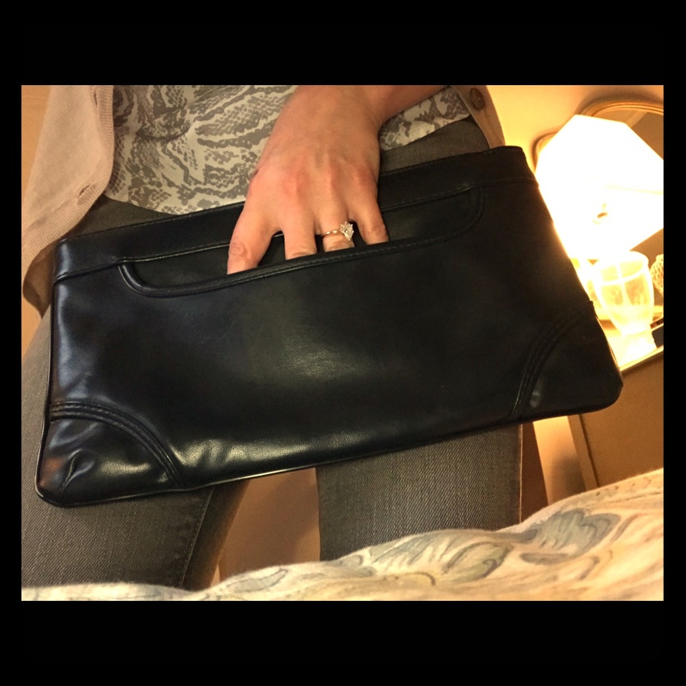 Vintage dark navy clutch